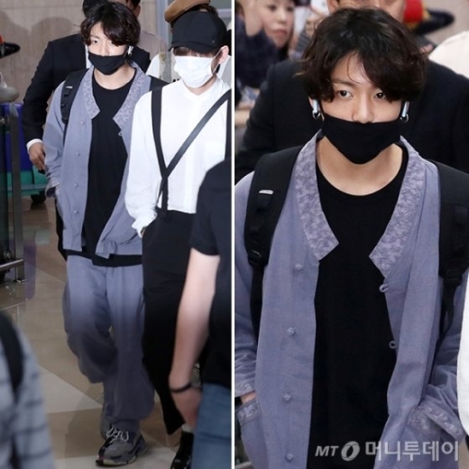 정국 입국 모습. /사진=머니투데이    