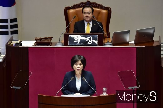 [머니S포토] 비교섭단체 대표 연설하는 이정미 대표
