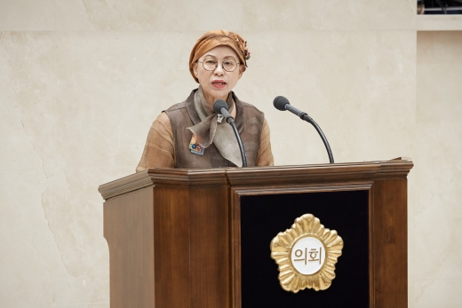 용인시의회 박남숙 의원, 5분 자유발언 장면. / 사진제공=용인시의회