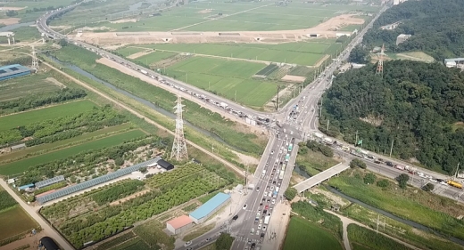 금촌교차로 고산교 보수보강공사. /사진제공=파주시 