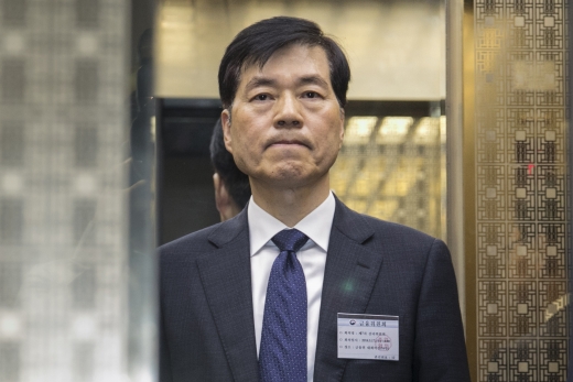김태한 삼성바이오로직스 대표가 17일 오후 종로구 정부서울청사에서 열린 감리위원회에 참석하고 있다. /사진=이기범 기자