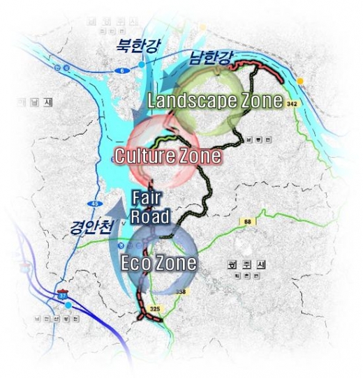 광주시, ‘경기 팔당허브섬 &  휴(休)로드조성사업’ 공간구상도. / 자료제공=광주시