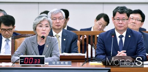 [머니S포토] 강경화-김연철, 국회 외교통일위원회 전체회의 참석