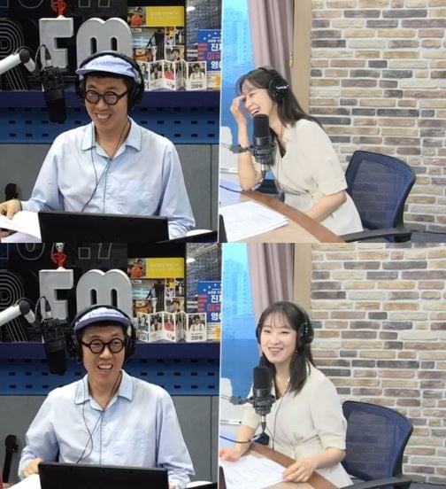 김영철과 주시은 아나운서. /사진=SBS 보이는 라디오 방송화면 캡처