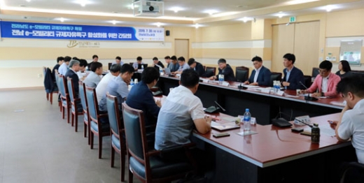지난 30일 전남TP 전용회의실에서 열린 전남 e-모빌리티산업 활성화를 위한 기업간담회 모습/사진제공=전남TP