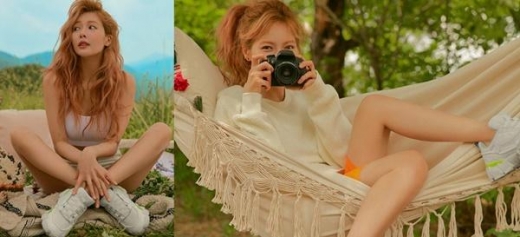 현아, 네온 포인트 스포티룩으로 뽐낸 청초한 매력
