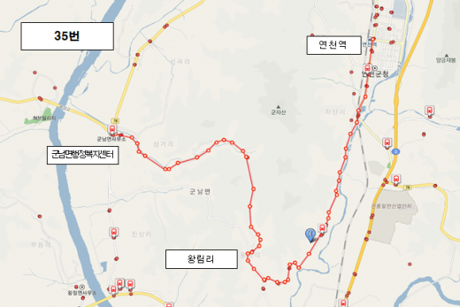 35번 노선도. / 자료제공=연천군