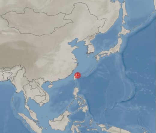 8일 대만기상국(CWB)에 따르면 이날 오전 6시 28분 대만 화롄 북동쪽 65km 해역에서 규모 6.0의 지진이 발생했다. 사진은 지진 발생 위치./사진=기상청