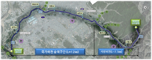 ▲광주천 국가하천 승격 구간/사진제공=광주광역시