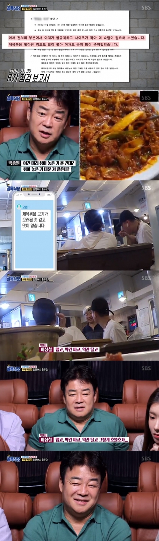백종원. /사진=SBS '골목식당' 방송화면 캡처