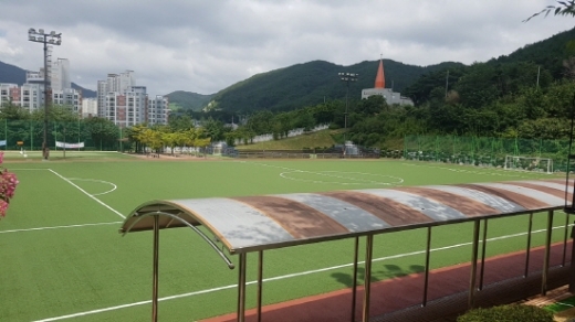 광복절 기념 족구대회가 열리는 정관신도시 소두방공원 전경./사진=곽일주 기자