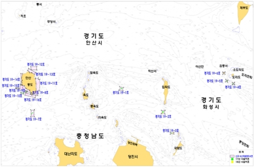 수산자원관리수면 지정 구역도. / 자료제공=경기도