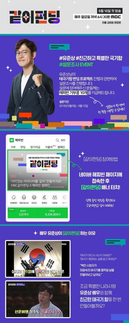'같이 펀딩' 유준상, 첫 방송서 '태극기함 프로젝트' 크라우드 펀딩 오픈