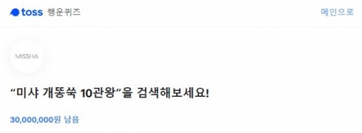 미샤 개똥쑥 10관왕 토스. /사진=토스 화면 캡처  