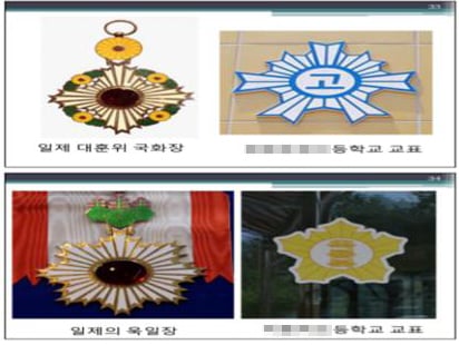 학교내 친일잔재 교표 /사진제공=도 교육청