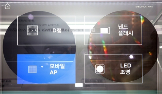 삼성전자 서초사옥 딜라이트룸에 전시된 반도체 웨이퍼. /사진=뉴스1