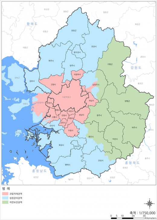수도권 규제도. / 자료제공=경기도