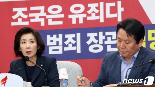 대통령 기록관 건립을 두고 비판한 나경원 자유한국당 원내대표(왼쪽). /사진=뉴스1