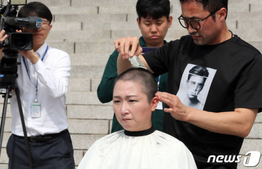 이언주 무소속 의원 삭발. /사진=뉴스1    