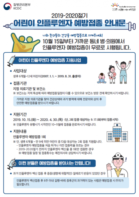 경기도, '인플루엔자 예방접종' 안내 홍부물. / 자료제공=경기도