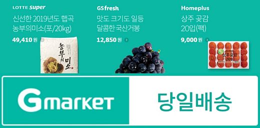 추석 상차림, 싸고 빠른 당일배송으로 준비하세요