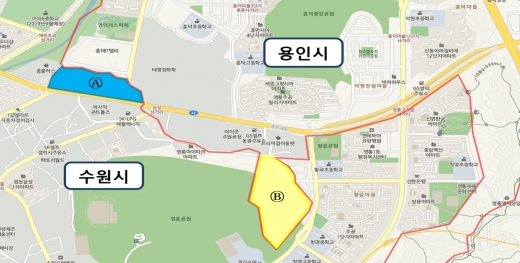 경계조정이 이뤄지는 수원시와 용인시 행정구역. / 자료제공=수원시