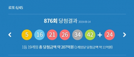 사진=동행복권 홈페이지 캡쳐.
