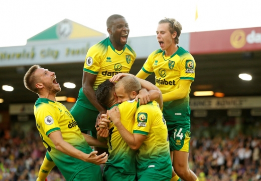2019-2020시즌 EPL 개막 이후 최고의 반전 경기를 만들어 낸 노리치 시티. /사진=로이터