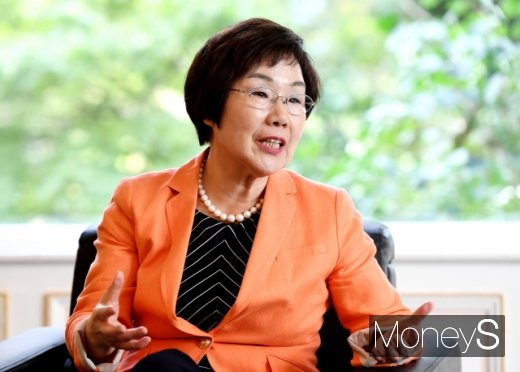 이미경 코이카 이사장이 지난 19일 '서울 ODA 국제회의'가 열린 서울 롯데호텔에서 '상생번영'의 가치를 강조하고 있다. /사진=머니S 장동규 기자