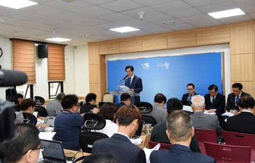 안병용 의정부시장 23일 기자회견. / 사진제공=의정부시