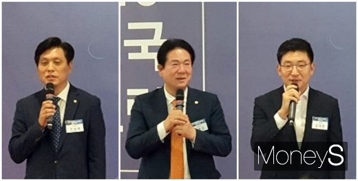 왼쪽부터 조승래 더불어민주당 의원, 이동섭 바른미래당 의원, 김세연 자유한국당 의원. /사진=채성오 기자