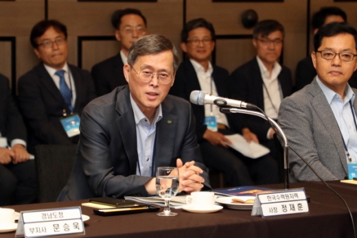 간담회에 참석한 정재훈 한수원 사장./사진제공=한수원