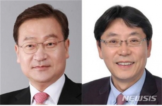 자유한국당 경남도당 정점식(왼쪽) 원내수석부위원장과 홍태용 원외수석부위원장/사진=뉴시스