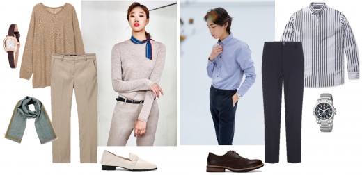 (여성) 화보컷과 의류 아이젤, 머플러 LBL, 시계 아이그너, 신발 엠무크 (남성) 화보컷과 의류 프로젝트엠, 시계 루미녹스, 신발 엠무크