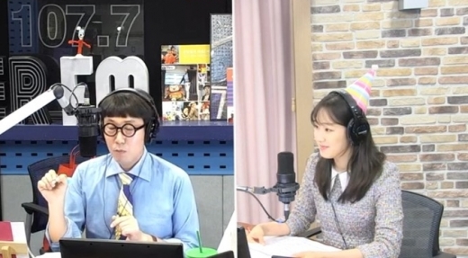 개그맨 김영철(왼쪽)과 주시은 SBS 아나운서. /사진=SBS 파워FM '김영철의 파워FM' 보이는 라디오 캡처