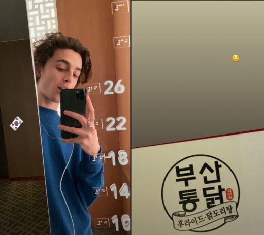 할리우드 배우 티모시 샬라메. /사진=티모시 샬라메 인스타그램 캡처