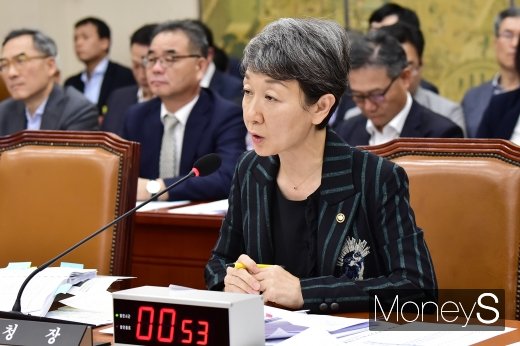 [머니S포토] 국감 질의 답하는 정재숙 문화재청장