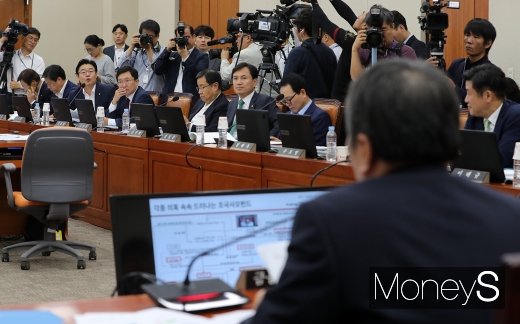 [머니S포토] 2019 금감원 국감, 도마에 오른 조국 사모펀드
