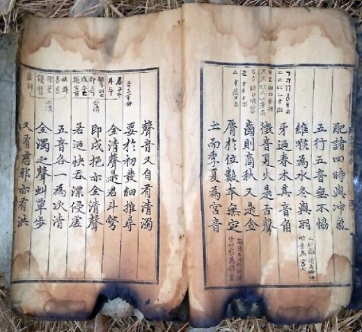 불에 그을린 훈민정음 해례본 상주본. /사진=배익기씨 제공