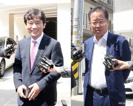 유시민 노무현재단 이사장(왼쪽) 홍준표 자유한국당 전 대표. /사진=뉴시스     