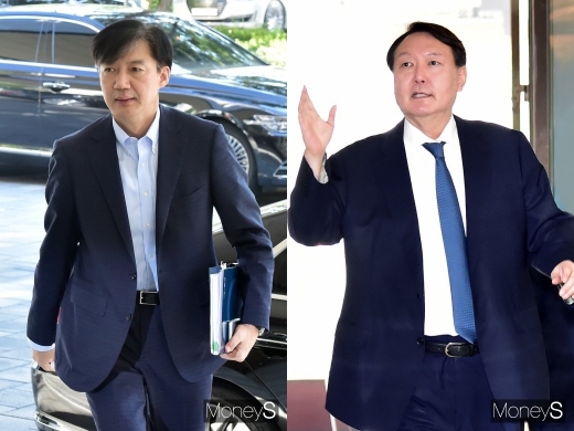 조국 법무부 장관(왼쪽), 윤석열 검찰총장. /사진=임한별 기자     