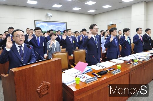 [머니S포토] 국정감사에서 선서하는 시민석 청장