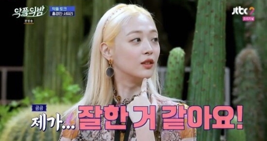 설리. /사진=JTBC2 악플의 밤 방송 캡처    