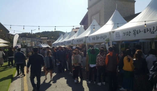 지난 2018년 1회 기장쪽파파전 홍보행사 현장./사진제공=기장군