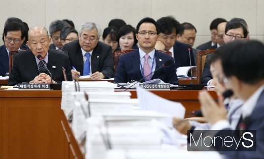 [머니S포토] 보건복지위 국감서 답변하는 박경서 적십자 회장