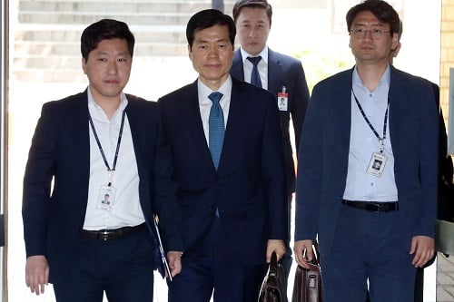 영장실질심사 출석하는 김태한 대표. /사진=이기범 머니투데이 기자