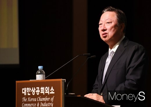 [머니S포토] 인사말 하는 박용만 대한상공회의소 회장