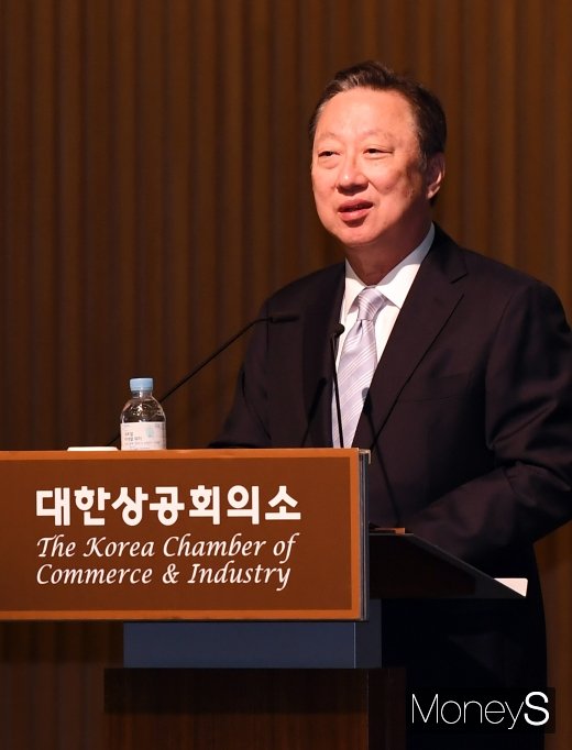 [머니S포토] 박용만 대한상공회의소 회장의 인사말