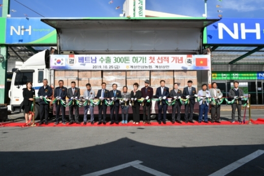 개성인삼농협, '베트남 첫 수출 첫 선적' 기념식 개최