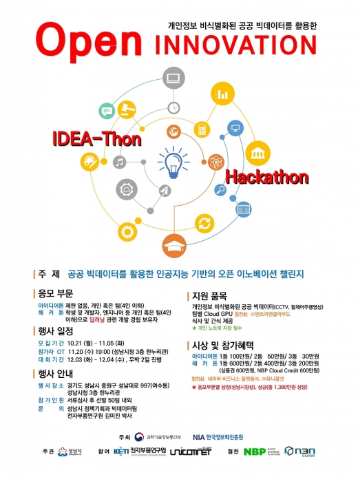 성남시 공공빅데이터 이노베이션 챌린지 대회 안내 포스터. / 자료제공=성남시